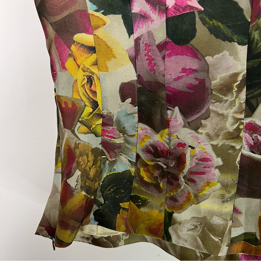 Paul Smith Floral Print Sleeveless Top with Tassel Shoulder Accents - Multicolor - Picture 5 of 10